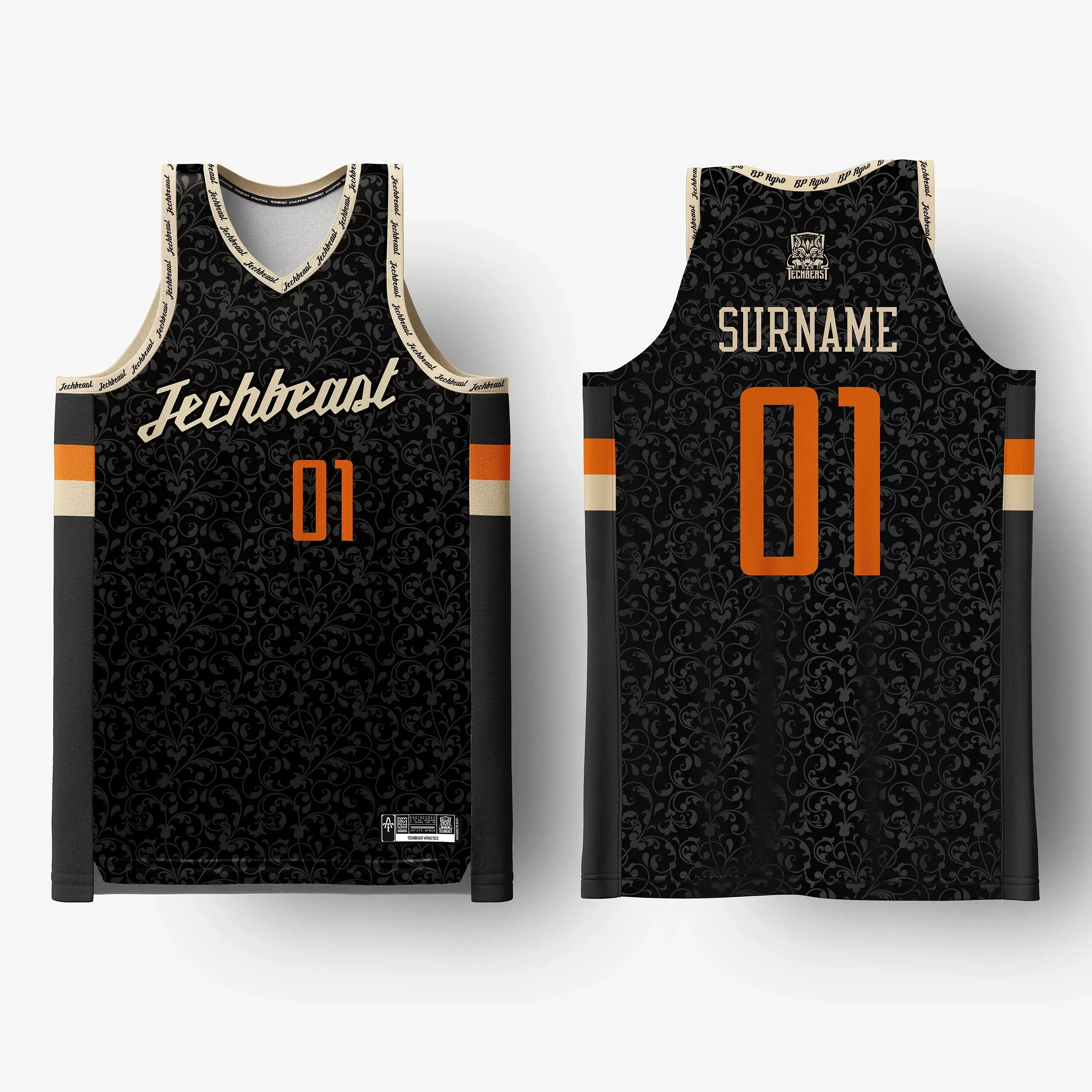 Black Floral Jersey