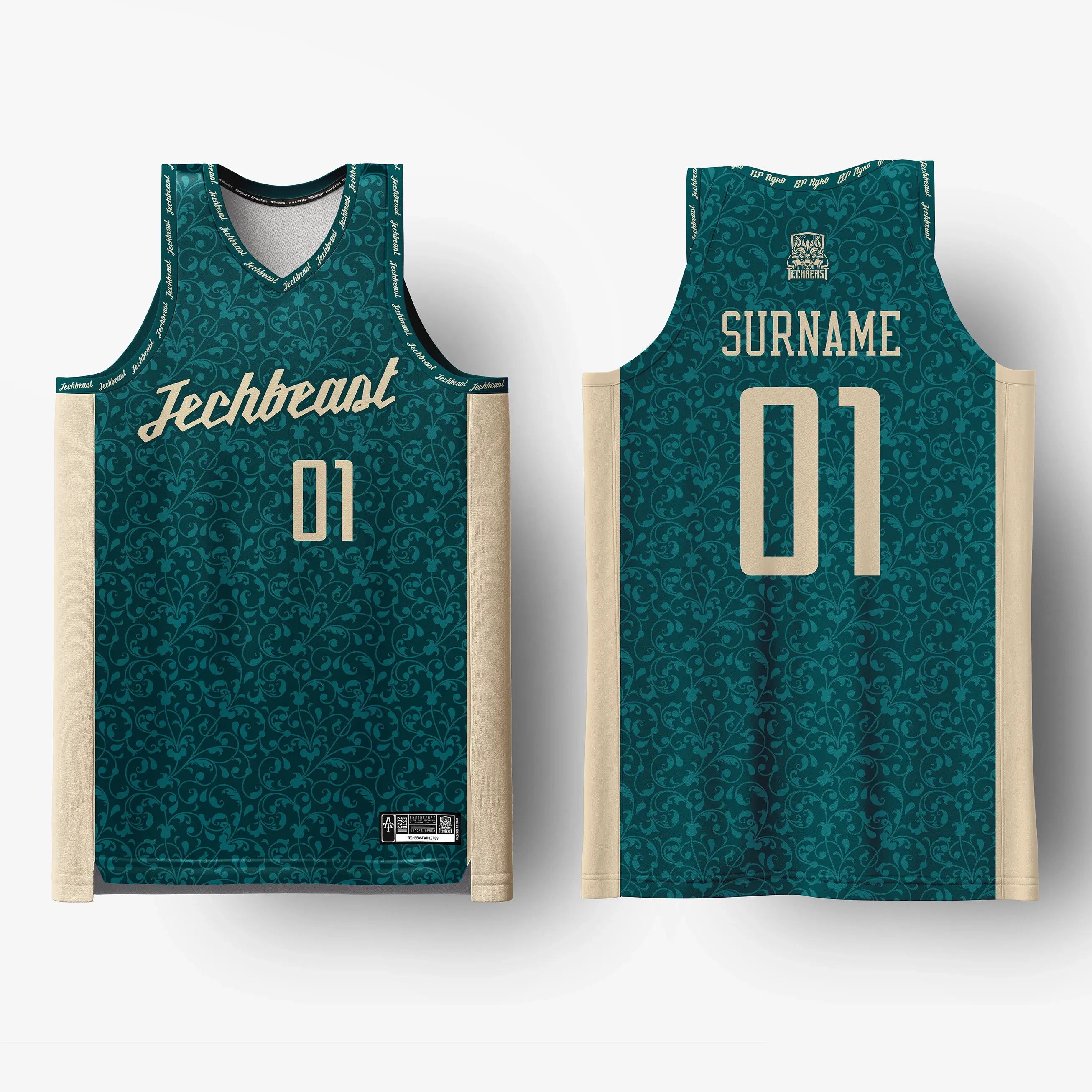 Floral Teal Jersey